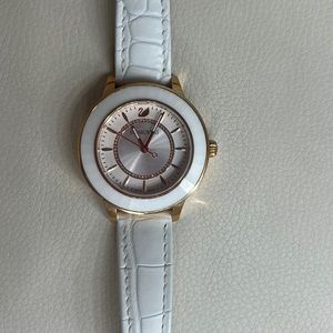 Gold/White Swarovski Watch